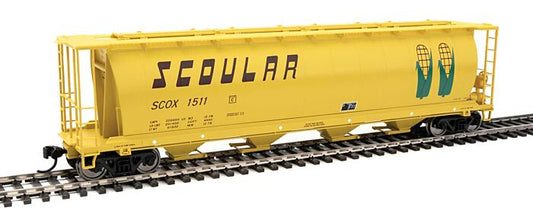 59' Cylindrical 4-Bay Covered Hopper Scoular-7860 : HO