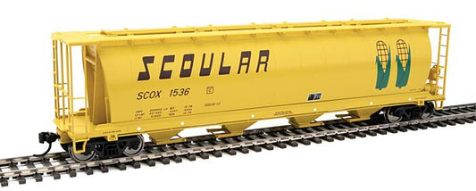 59' Cylindrical 4-Bay Covered Hopper Scoular-7862 : HO