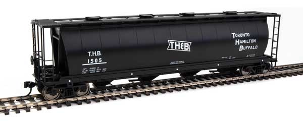 59' Cylindrical 4-Bay Covererd Hopper Toronto, Hamilton & Buffalo-7864 : HO