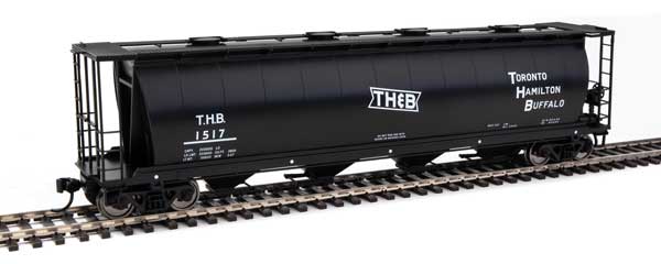 59' Cylindrical 4-Bay Covererd Hopper Toronto, Hamilton & Buffalo-7865 : HO