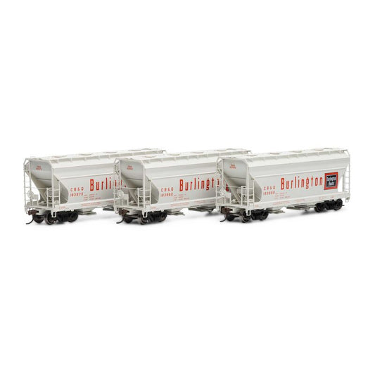 ACF 2970 2-Bay Covered Hopper, CB&Q (3-Pack)-81064 : HO