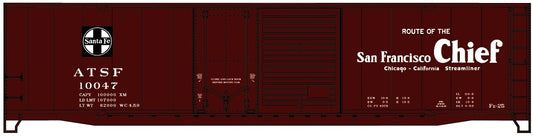 50' Steel Boxcar Kit Santa Fe SF 10047 San Francisco Chief - 81073 : HO