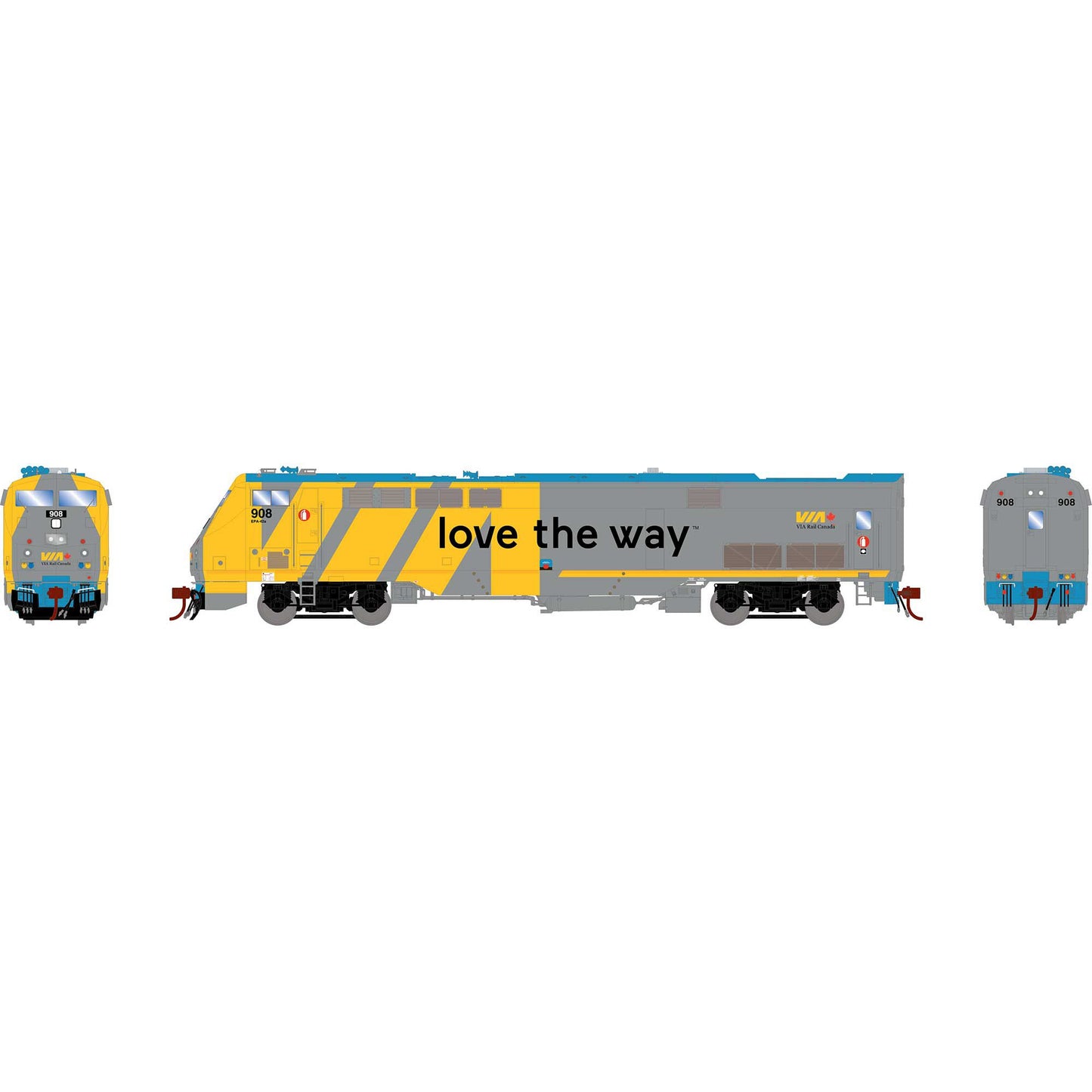 P42DC Locomotive, VIA Rail 908 - Love the Way, DCC Ready - G81231 : HO