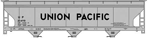 Union Pacific ACF 3-Bay Covered Hopper - 81661 HO