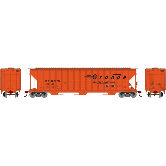 FMC 4700 3-Bay Covered Hopper, Denver & Rio Grande Western D&RGW 15629 - 81754 : HO