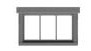 3 Pane Horizontal Window with Fancy Top Trim-8243 : HO