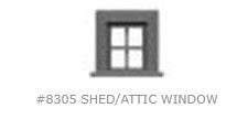 Shed/Attic Window 16"Wx16"H 4 Lite with Glazing (12pcs) - 8305 : HO