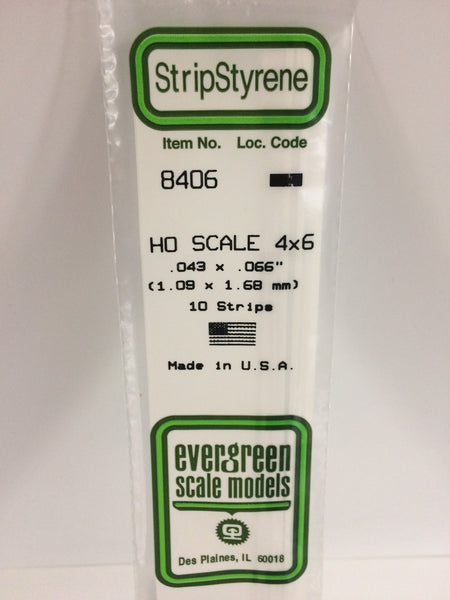 Strip Styrene 10 Pack HO Scale 4 Inch X 6 Inch - 8406 : HO