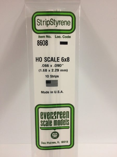 Strip Styrene 10 Pack HO Scale 6 Inch X 8 Inch - 8608 : HO