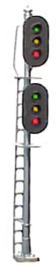 Double Head - Three Light over Three Light Vertical&nbsp;w/Individual Visors Signal - H866 : HO