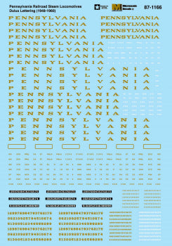 Pennsylvania Railroad - PRR -- Dulux Gold Lettering for Steam Locomotives, 1948-1960 - 871166 : HO