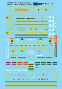 US Military Railroad Steam Locomotives Decals Eastern Lines 1861-1865 Decal - 601170 : N