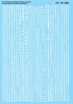 4, 7 & 8 inch Stencil Lettering -- White Decal-871302 : HO