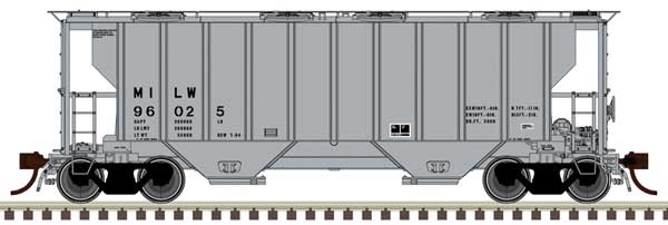 Portec Portec 3000 2-Bay Covered Hopper Milwaukee Road MILW 96025 - 20007121 ...