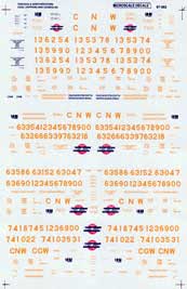 Chicago & North Western-CNW Gondolas and Open Hoppers (1985-1995) Decals  -  87562