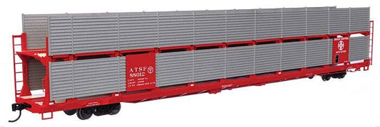 89' Flatcar w/Bi-Level Shielded Auto Rack - Santa Fe ATSF #88012 - 8102 : HO
