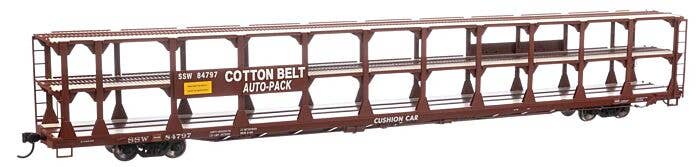 89' Flatcar w/Tri-Level Open Auto Rack-Southern Pacific Rack St. Louis Southwestern Flatcar 84785-8221 : HO