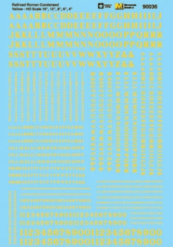 Alphabets - Condensed Roman - Yellow - 90036 : HO