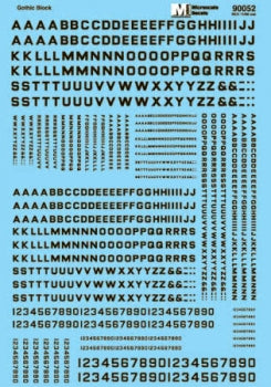 Alphabets & Numbers - Block Gothic -- Black - 90052 : HO