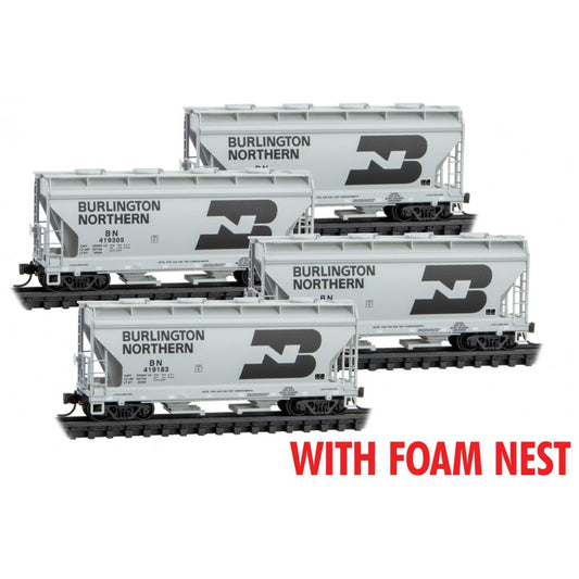 ACF 39' 2-Bay Center-Flow Covered Hopper Burlington Northern BN 419183, 419246, 419305, 419332 - 99300215 : N