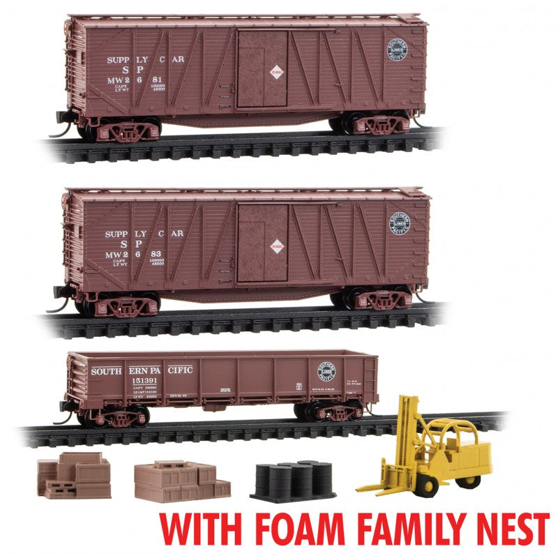 Southern Pacific Supply Cars + Accessories (3-Pack) MW#2681, 2683, 15139 - 99302235 : N