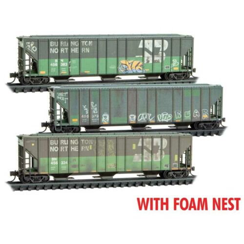 100-Ton 3-Bay Open Hopper Burlington Northern (3-Pack)-99305064 : N