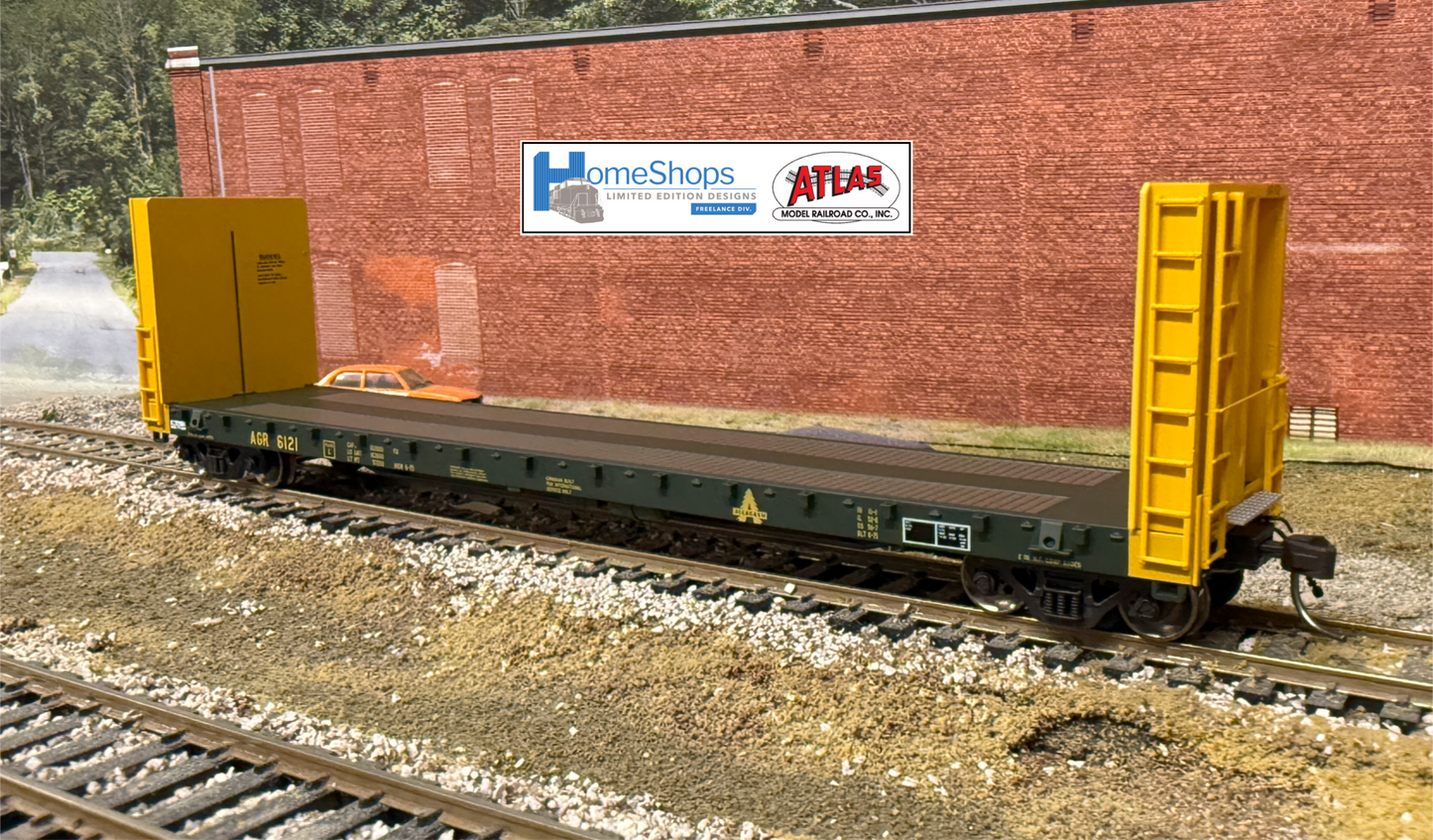 Atlas 51'6" Bulkhead Flatcar Allagash AGR 6121 - HFF007002 : HO