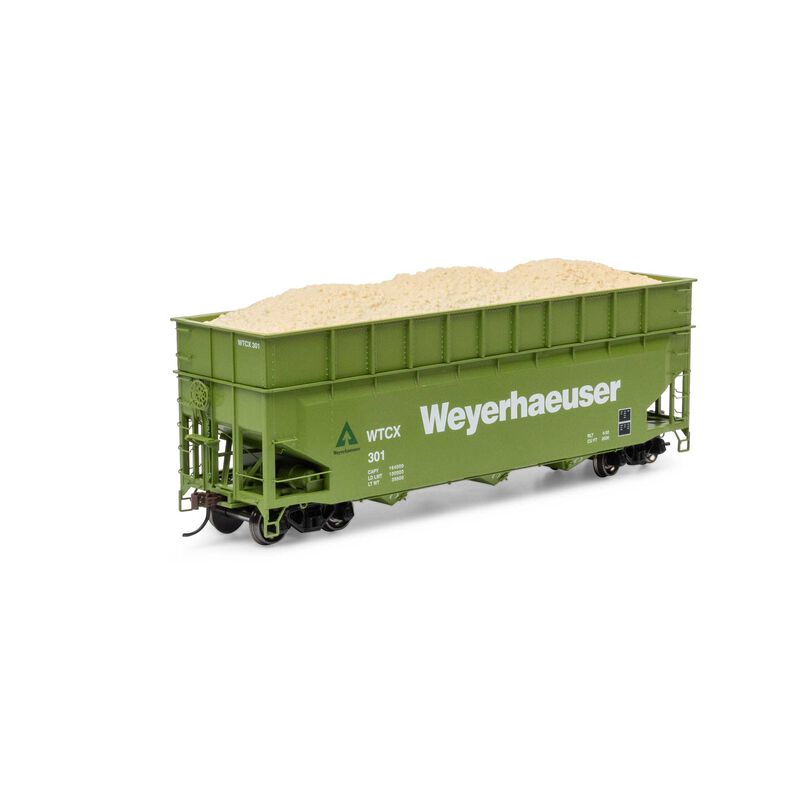 40' Wood Chip Hopper with Load, WTCX #301 - 1280 : HO