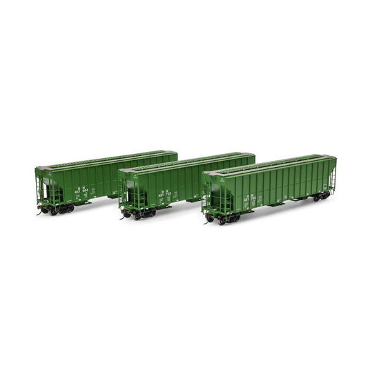 FMC 4700 Covered Hopper, Burlington Northern 3-pack - 1317 : HO