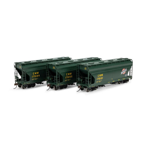 ACF 2970 Covered Hopper, CNW #175121/175155/175189 3-Pack - ATH1679 : HO