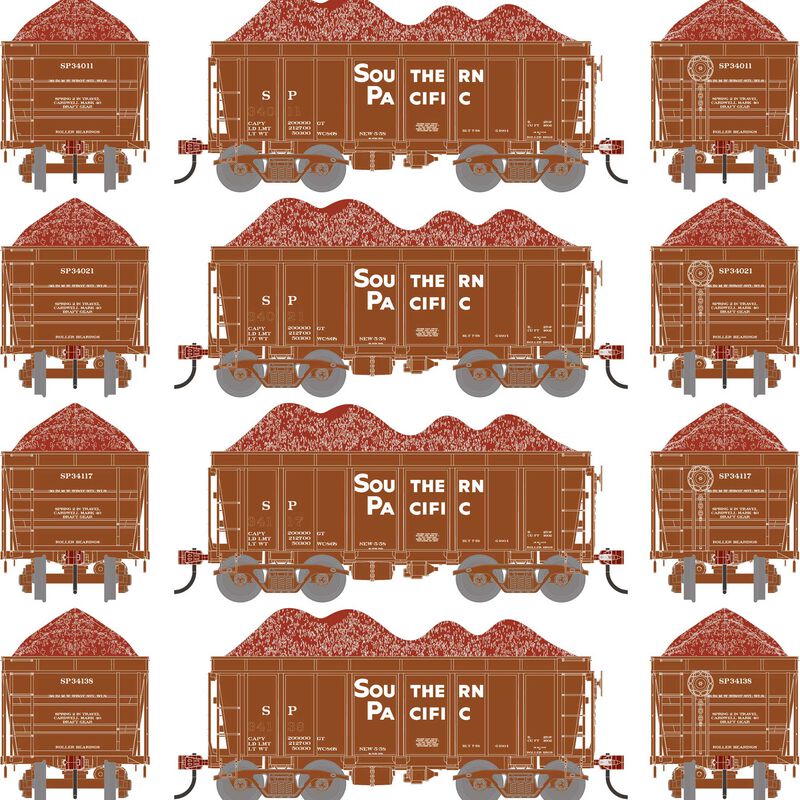 26' PC&F Ore Car Tight-Bottom High Side with Load, SP 4-Pack - ATH-1697 : HO