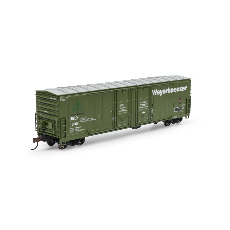 50' Evans DD Plug Box Car, Weyerhaeuser USLX #13074 - 1854 : HO