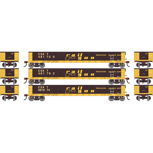 52' Mill Gondola, CSXT #481720/481782/481974 3-Pack - ATH-1861 : HO
