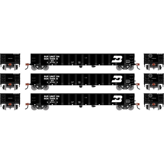 52' Mill Gondola, BN #567390/567403/567415 3-Pack - ATH-1986 : HO