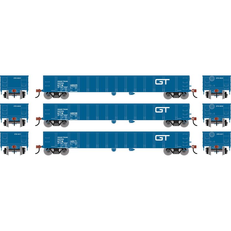 52' Mill Gondola, GTW #148025/148038/148171 3-Pack - ATH-1989 : HO