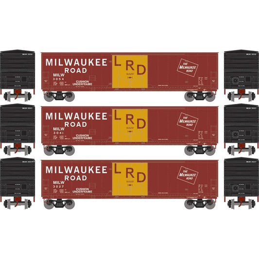 50' Youngstown Plug Door Box Car, MILW #3027/3041/3054 3-Pack - ATH-2061 : HO