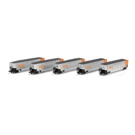 Bethgon Coalporter w/Coal Load, KCLX #794236/794240/794243/794248/794250 5-Pack - ATH-2318 : N