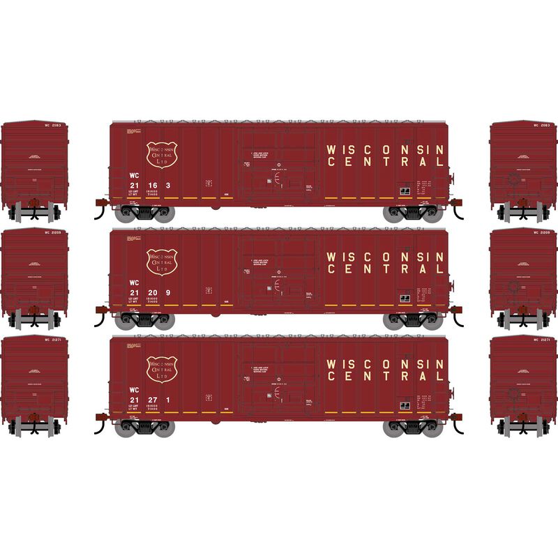 50' FMC 5327 Plug Door Boxcar, WC #21163/21209/21271 3-Pack - ATH-2788 : HO