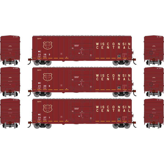50' FMC 5327 Plug Door Boxcar, WC #21163/21209/21271 3-Pack - ATH-2788 : HO