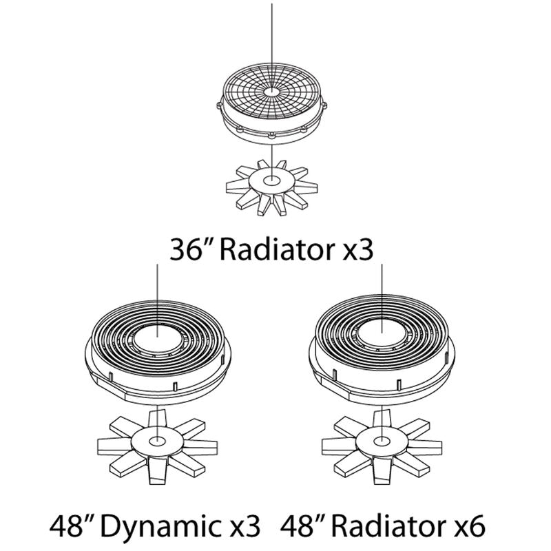 Fans Set, 48" Early Pan Top + 36" Fans - 11692 : HO