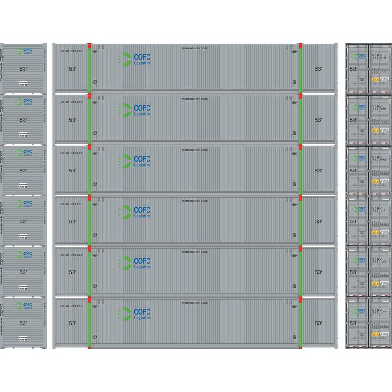 53' CIMC Container, COFC Logistics #1 (6-pack) - 28527 : HO