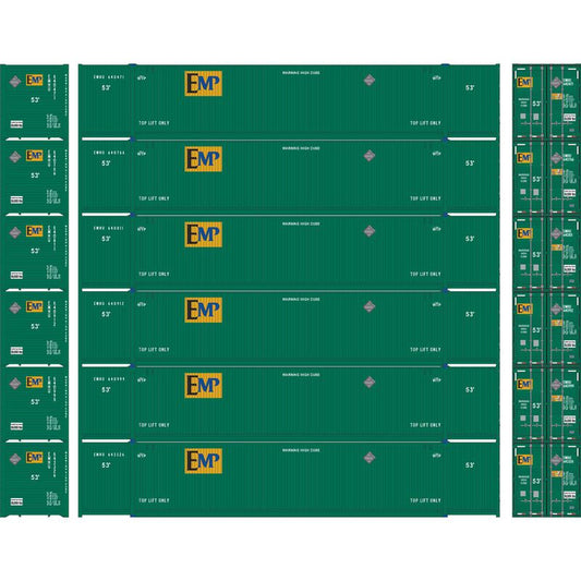 53 Ft Container EMP EMHU #2 6pk - 28530 : HO