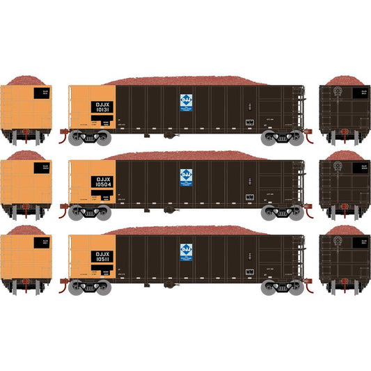 Thrall High Side Gondola with Load, DJJX #2, 3-Pack - ATH-7666 : HO