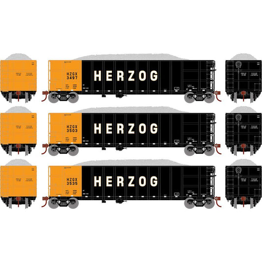 Thrall High Side Gondola with Load, HZGX #3, 3-Pack - ATH-7670 : HO