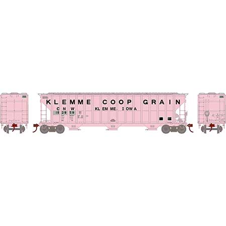 FMC 4700 3-Bay Covered Hopper Chicago & NorthWestern Ex/Klemme Coop Grain CNW 182959-81583 : HO