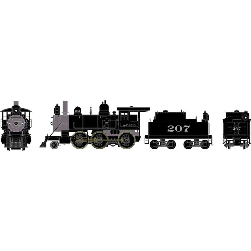 RTR Old Time 2-6-0 Mogul, ATSF #204 DC/DCC Ready - ATH87210 : HO