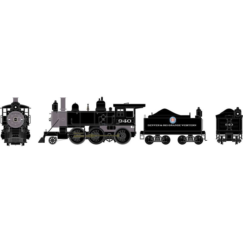 RTR Old Time 2-6-0 Mogul, D&RGW #940 DC/DCC Ready - ATH87212 : HO