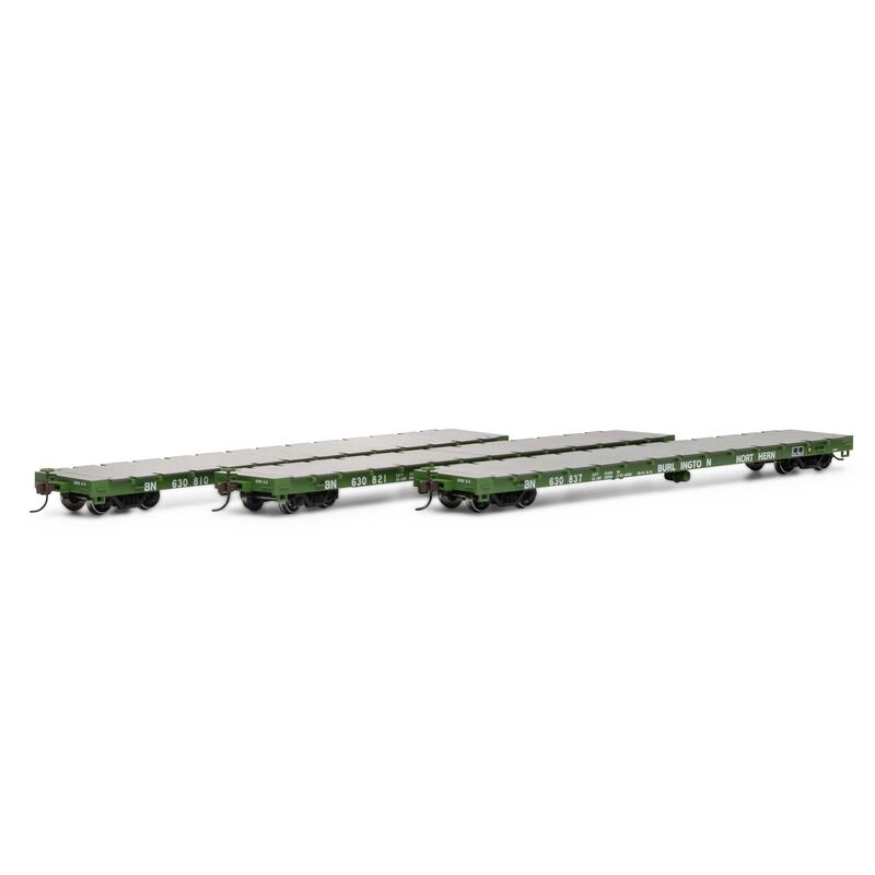 60' Flat Car, BN (3-pack) - 98081 : HO