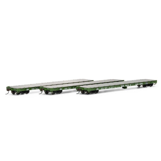 60' Flat Car, BN (3-pack) - 98081 : HO
