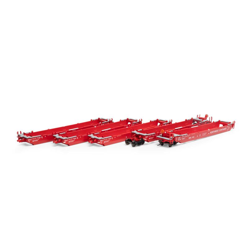 Maxi III Articulated 5-Unit 48' Well Car Northwest Container NWCX 1024 ...